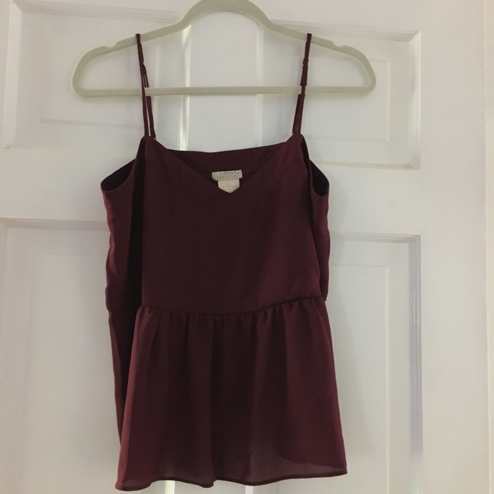 Flowy maroon spaghetti-strap top!